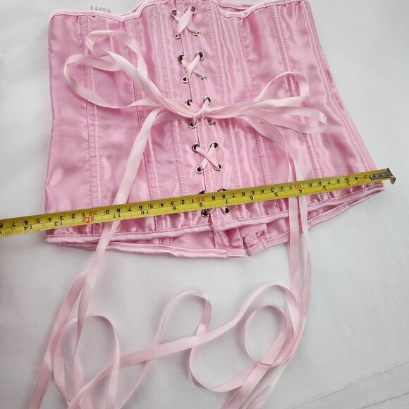 Corset top pink adjustable milkmaid fairycore fairytale Bridgerton kawaii size M - Picture 4 of 8